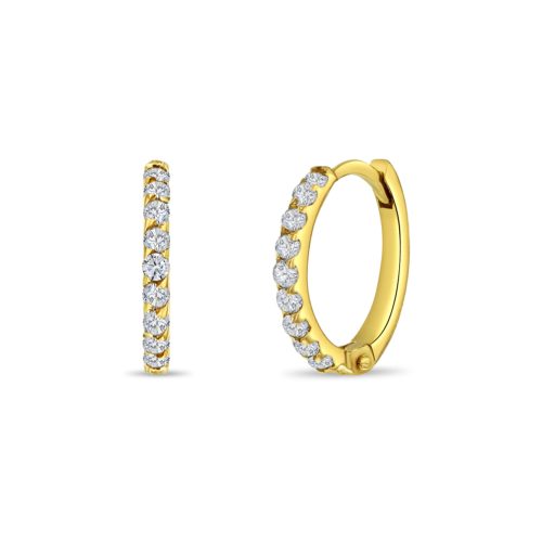 Huggie con circonias Oro amarillo 14K / 10mm