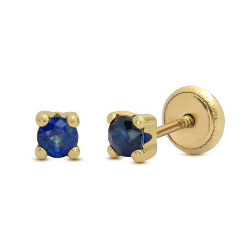 Stud con zafiro oro amarillo 18K, 3mm