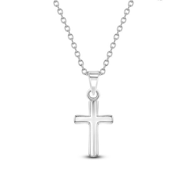 Cruz pequeña en plata 925, 12mm, con cadena