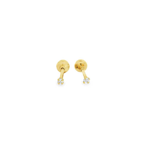 Studs en Oro Amarillo Circonias 1.5mm 14k