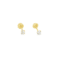 Aretes Oro Amarillo 14k. Circonias 2mm, con rosca