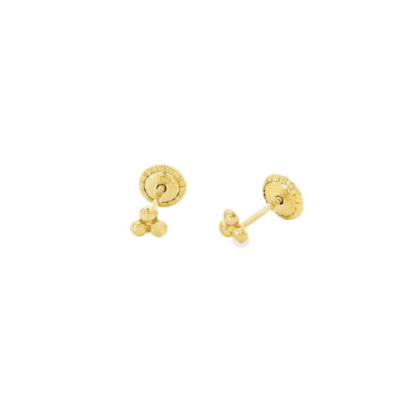 Aretes Oro Amarillo 14k. Trébol con rosca