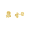 Aretes oro amarillo 14k. Mariquita, circonias, rosca.
