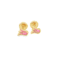 Aretes Oro Amarillo 14k. Tulipan pink nacar, rosca.