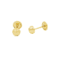 Arete Oro Amarillo 14k. Hongo 4mm alto pulido, rosca.