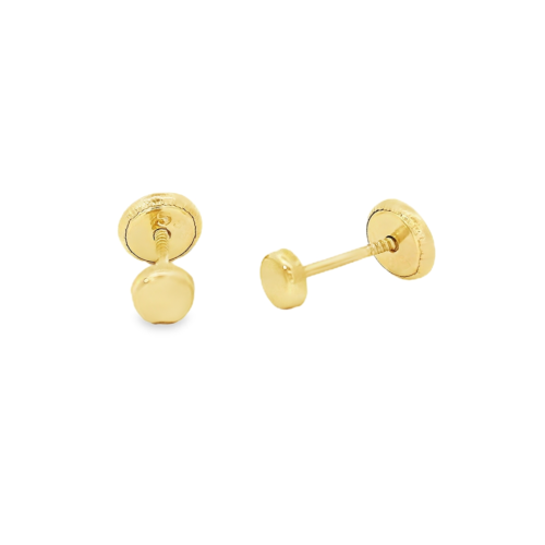 Aretes Oro Amarillo 14k. Círculo  alto pulido, rosca.