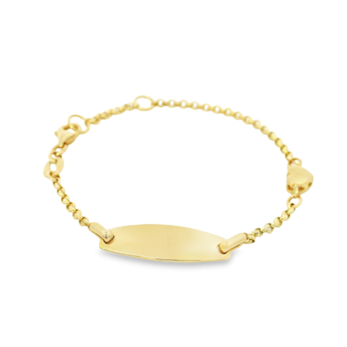 Esclava Oro Amarillo 14k. Placa/corazón 5.5″