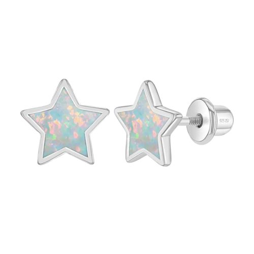 Arete en Forma de Estrella Brillante para Niña en Plata 925