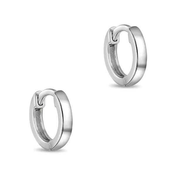 Huggie para Bebé Alto Pulido 10mm en Plata 925