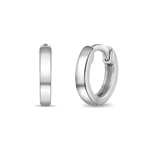 Huggie para Bebé alto Pulido de 7mm en Plata 925