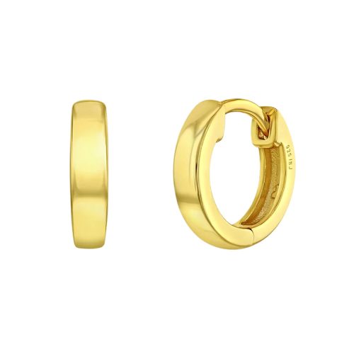Huggie para Bebé de 9mm en Plata 925 con Baño de Oro