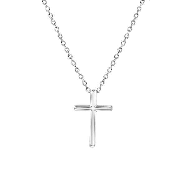 Cadena para Niña con Dije de Cruz 14mm en Plata 925